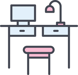 Simple Desk Vector Icon