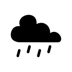 Black cloud storm with water drop rain icon flat vector design