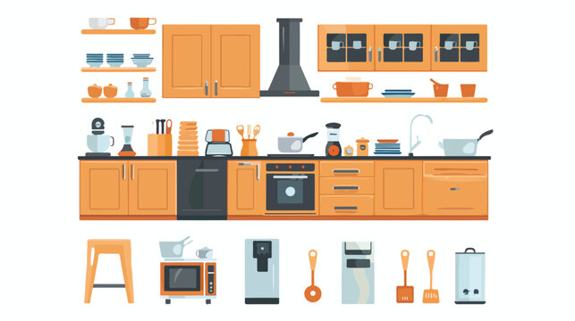 Kitchen icon design vector  flat vector isolated on white