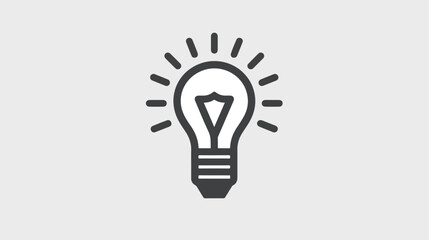 Light lamp sign icon. Idea symbol. gray icon.  flat vector