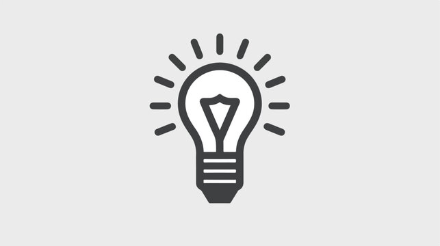 Light lamp sign icon. Idea symbol. gray icon.  flat vector