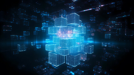 Obraz premium Infographics on big data array and future background