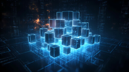 Fototapeta premium Infographics on big data array and future background