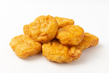 Chicken nuggets on white background