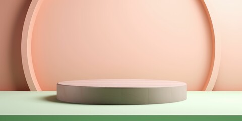 Minimalistic simple mock up background with a podium pedestal for products