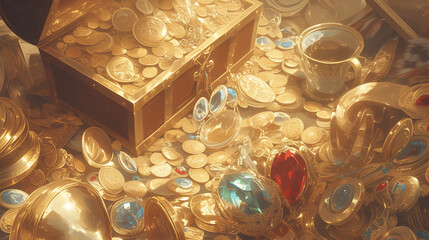 宝箱と金銀財宝