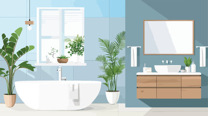 Fototapeta na wymiar Modern minimalist bathroom interior modern bathroom 