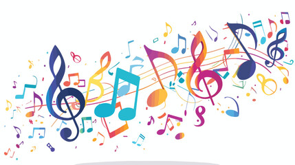 Music icon vector Melody audio sign flat vector 