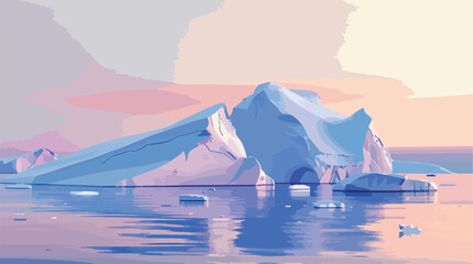 Climate change causes icebergs to melt in the arctic - obrazy, fototapety, plakaty