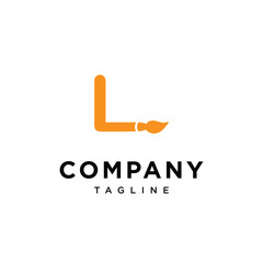 Letter L Brush Art Paint logo icon vector template.eps