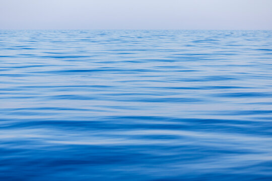 The calm waters of the Mediterranean Sea, in the early morning