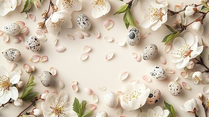  Delicate Easter Eggs Amidst Blooming Cherry Blossoms
