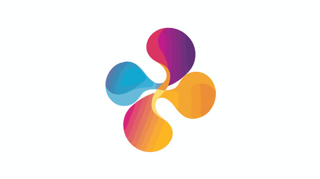 Colorful Ripple logo icon . Cryptocurrency symbol mod