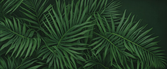 Fototapeta na wymiar tropical leaves dark green background colorful background