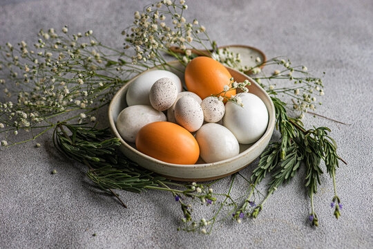Easter table setting with nest