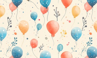 Congratulatory balloons on a light background, vintage style.