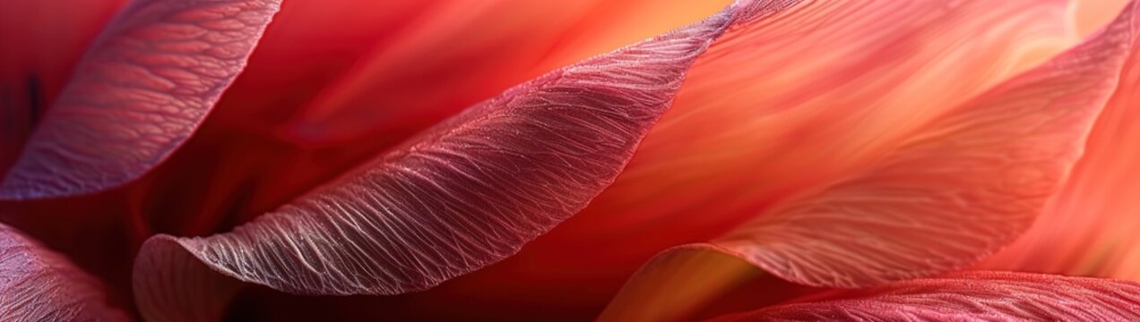 A macro shot capturing the delicate texture of a flower petal with soft velvety layers and subtle gradients of color
