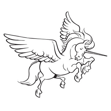Outlined cute unicorn