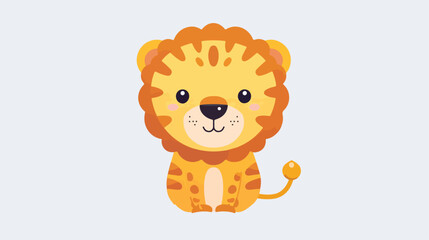 Obraz na płótnie Canvas Cute Lion baby Cat breed face cartoon flat icon design