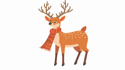 reindeer deer christmas cartoon character decoration vector
