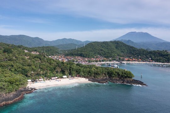 Landscape of Bias Tugel beach situated near Padangbai harbour in Bali