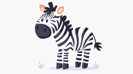 Cute zebra vector cartoon isolated on a white background