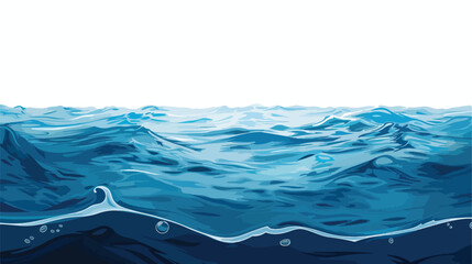 Dark blue ocean surface seen from underwater Flat vector - obrazy, fototapety, plakaty