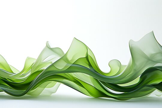 Abstract green wave on white background