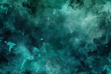 Turquoise abstract watercolor background,  Grunge texture