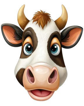 recommend clip art: head of black white cow in cartoon