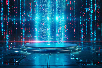 Futuristic Holographic Podium digital