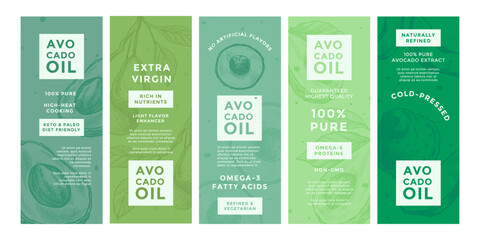 Label design set for avocado oil product package - 770391139