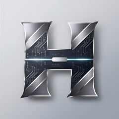 Luxury gradient h logo design template. AI generative image.