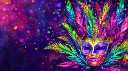 new orleans mardi gras carnival background with mask 