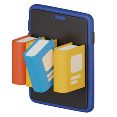 Online library in mesmerizing. 3D render.