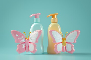 A bottle with a butterfly on it