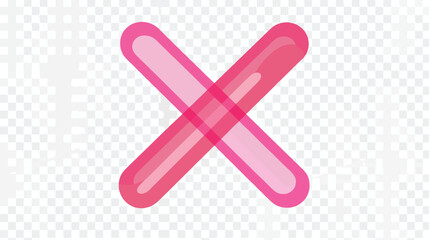 Pink Delete X-Cross interface icon. Vector pictogram - obrazy, fototapety, plakaty