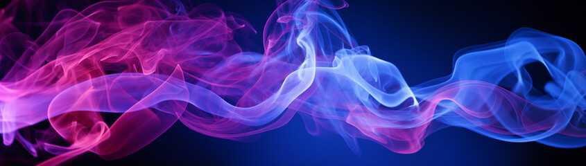 Ethereal smoke trails from incense, colored by ultraviolet light. - obrazy, fototapety, plakaty
