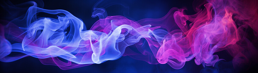 Ethereal smoke trails from incense, colored by ultraviolet light.