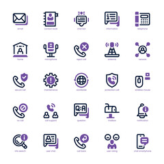 Call Center icon pack for your website, mobile, presentation, and logo design. Call Center icon dual tone design. Vector graphics illustration and editable stroke.