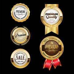 Golden premium quality badges and labels collection - 770397524