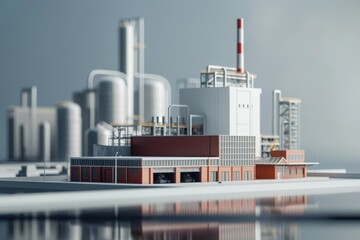 Obraz premium A large industrial building with a lot of windows and a gray roof