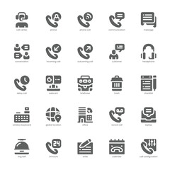 Call Center icon pack for your website, mobile, presentation, and logo design. Call Center icon glyph design. Vector graphics illustration and editable stroke.