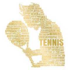 Gold Silhouette Tennis Male Player Shouting Winning Tournament Competition Cup