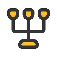 candle holder line color icon