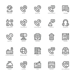 Call Center icon pack for your website, mobile, presentation, and logo design. Call Center icon outline design. Vector graphics illustration and editable stroke.