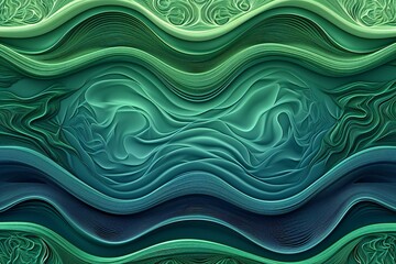 Abstract background with a wavy pattern in green and blue colors