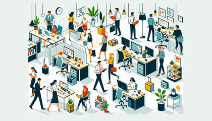 Fototapeta premium Image concept of an innovative workspace for creative professionals. Vector illustration.