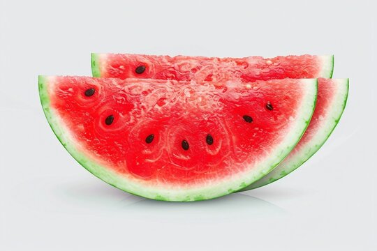 Sliced of watermelon isolated on white background. generative ai.