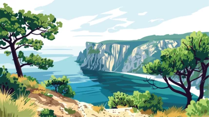 Poster Summer view of Black sea coast near Fiolent cape Crim © Megan